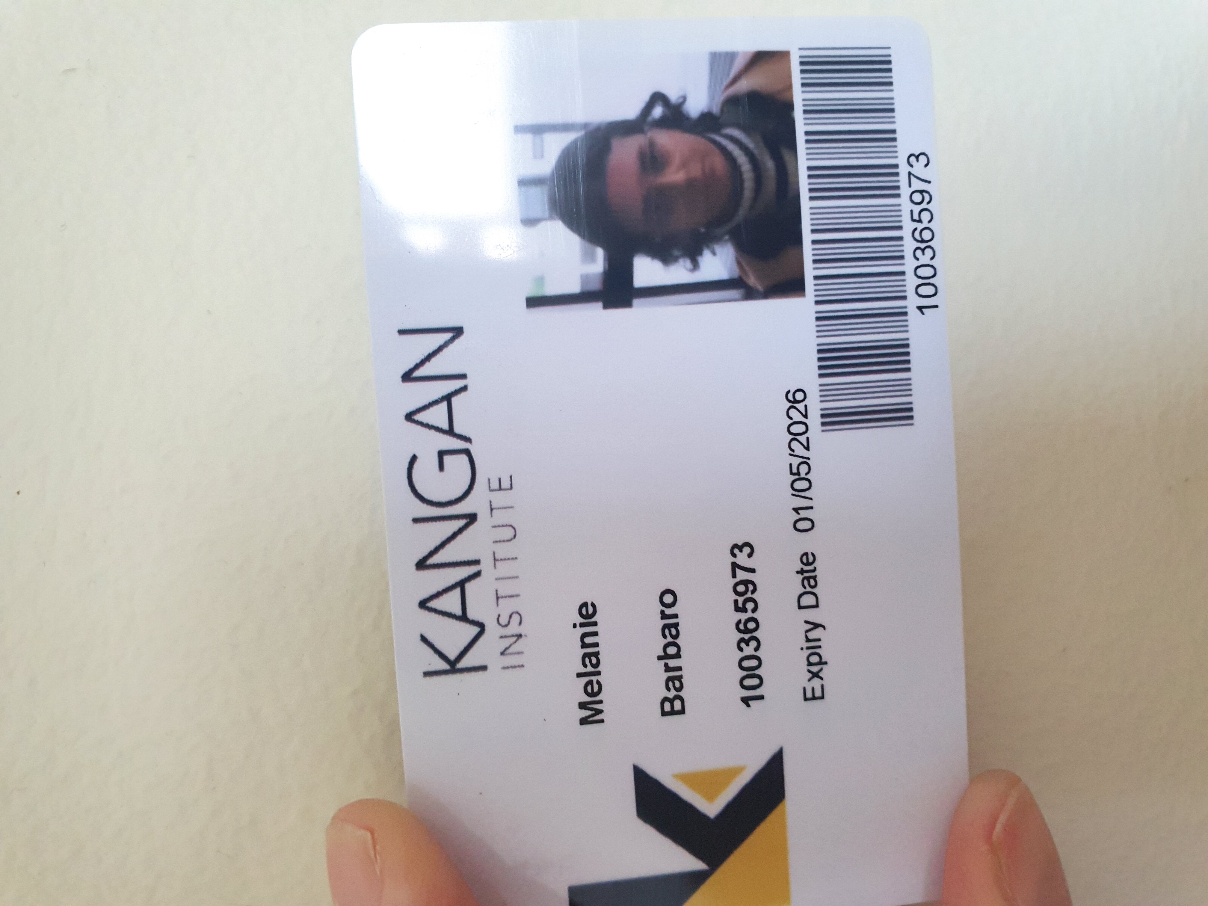 My Kangan student card